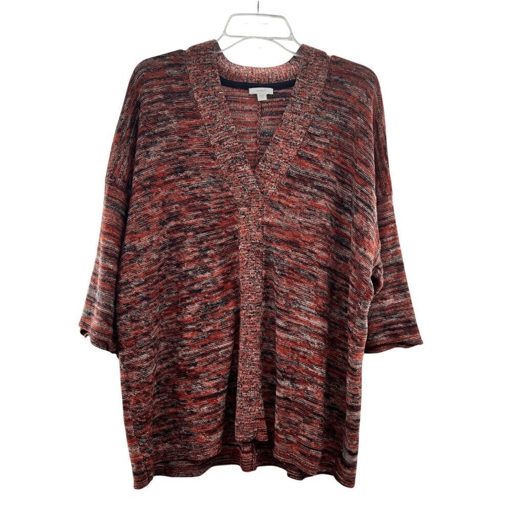 Pure Jill V-Neck Sweater Multicolor Women's Size Small Half Sleeve Pullover